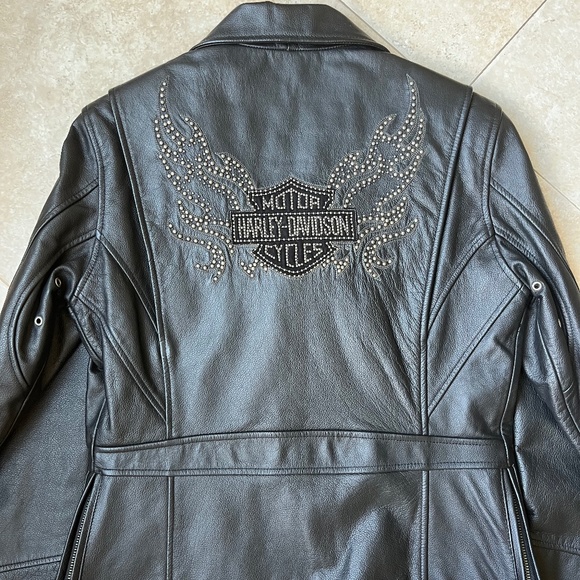 Harley-Davidson Genuine MotorClothes Leather Jacket w/ Studded Logo Wings – Size - Picture 1 of 4